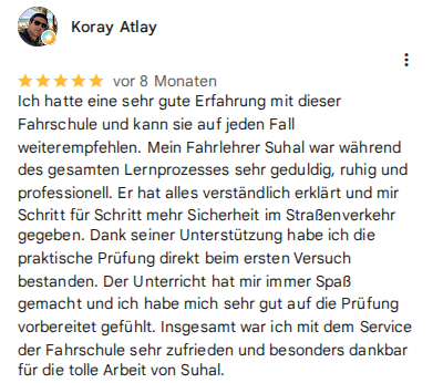 Google-Bewertung von Koray Atlay